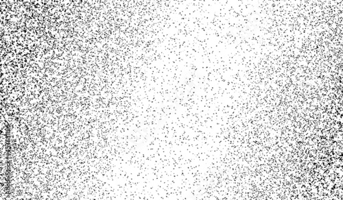 Noise texture. Distress pattern. Abstract black texture isolated on white background. Gradient grunge or overlay effect. Faded grainy backdrop. Grain gradation brush. Fade stipple dot patern. Vector