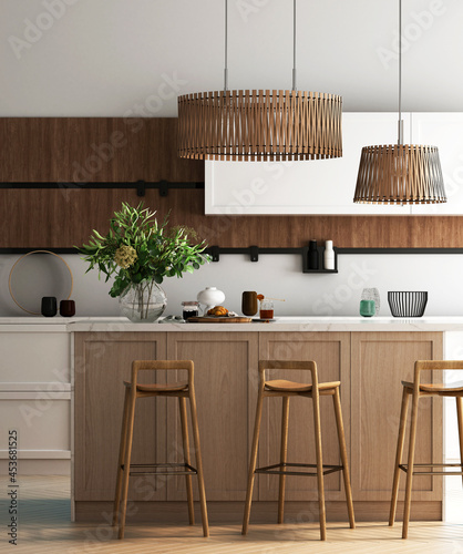 3d render of home kitchen