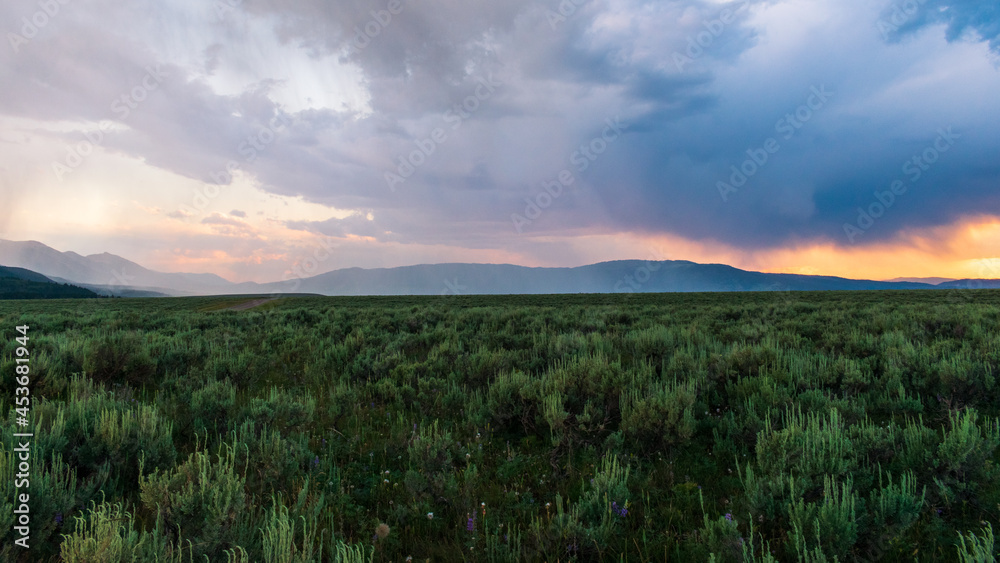 Rain Squall At Sunset in Idaho Rain Squall At Sunset in Idaho