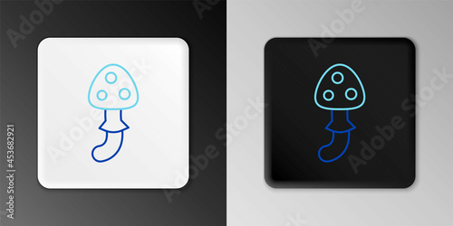 Line Psilocybin mushroom icon isolated on grey background. Psychedelic hallucination. Colorful outline concept. Vector