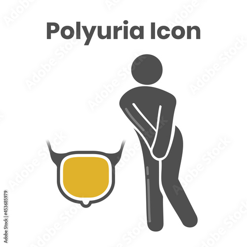 Polyuria icon. Frequent or Urgent Urination conceptual illustration photo