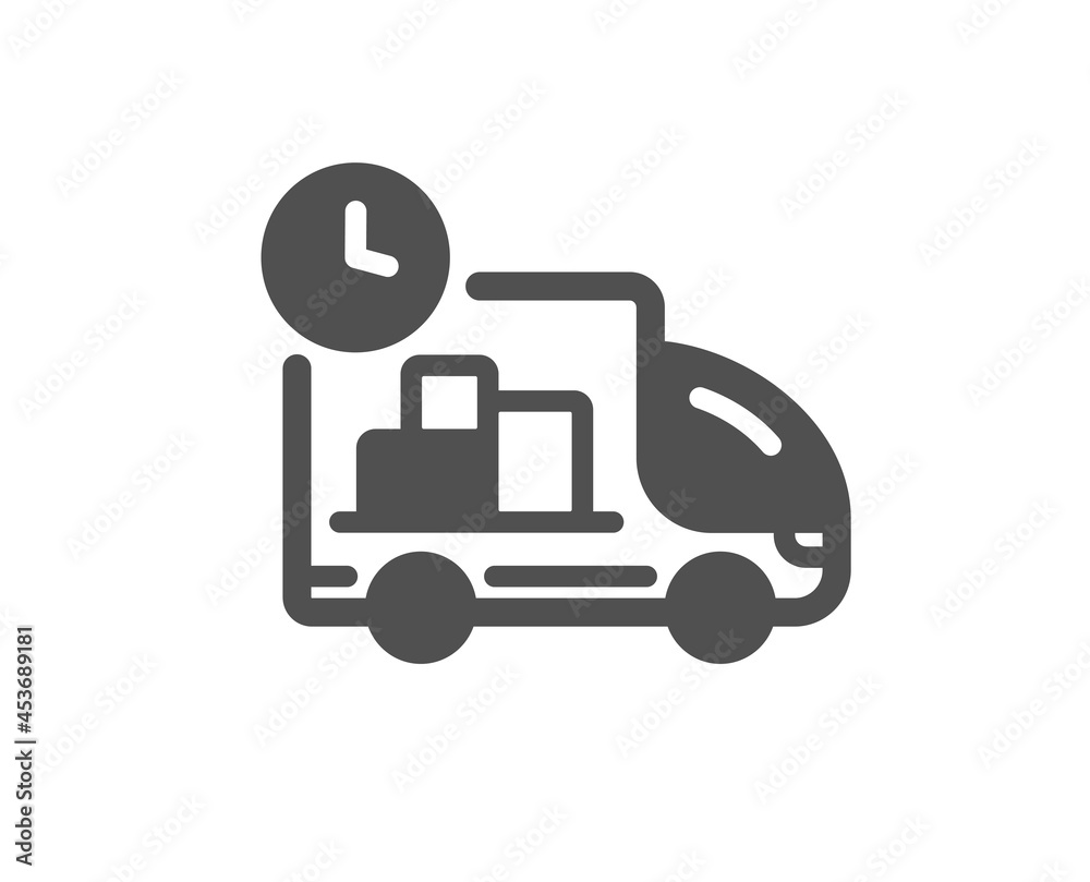 Delivery icon. Truck service sign. Express shipment symbol. Classic flat style. Quality design element. Simple delivery icon. Vector
