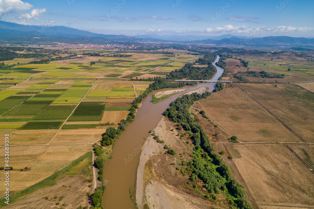 Aerial View of the river Axios