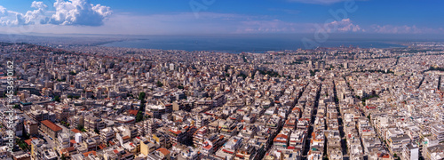 Aerial view of the city of Thessaloniki from the area Neapoli.
