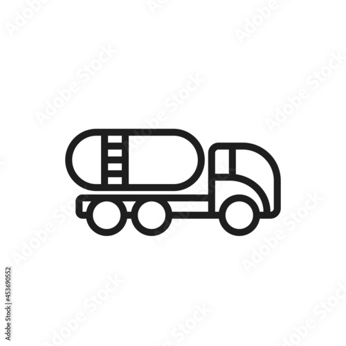 fuel truck line icon. gasoline and diesel transportation symbol. isolated vector image