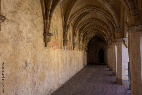 ZVIKOV, CZECH REPUBLIC, 1 AUGUST 2020: Beautiful frescoed corridor in Zvikov Castle