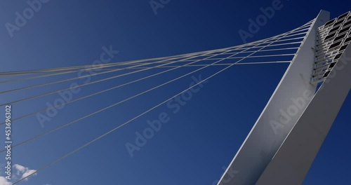 Ponte Flaiano, Pescara, PE, Italy, pan from the steel cables to the top of the pole photo