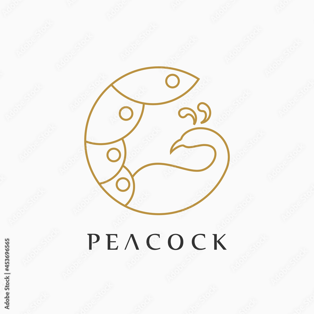 peacock logo line art concept, luxury logo design peacock logo line art concept, luxury logo design