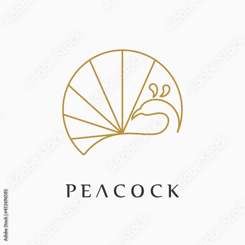 peacock logo line art concept  luxury logo design