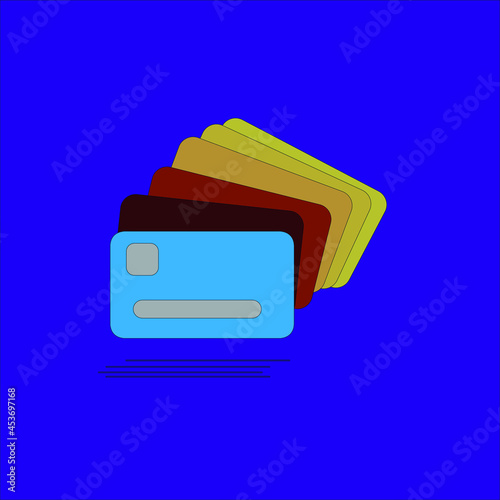Vector with credits cards icon. Color variation.