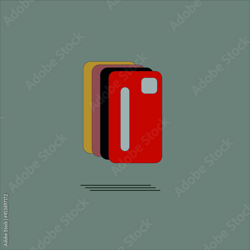 Vector with credits cards icon. Color variation.