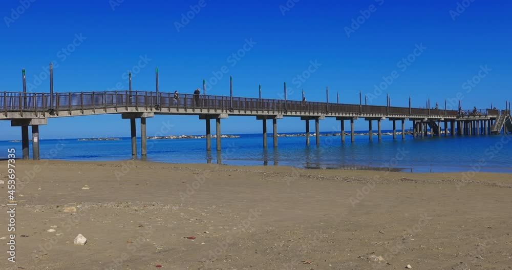 Horizontal Pan on pontile in Francavilla a Mare, Pescara, Abruzzo, Italy Horizontal Pan on pontile in Francavilla a Mare, Pescara, Abruzzo, Italy