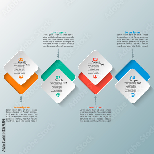 Abstract 3D Paper Infographics. Business template .Vector illustration