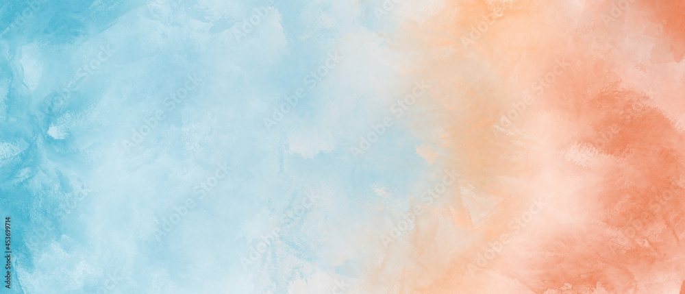 Abstract gradient colorful watercolor background. Digital art painting