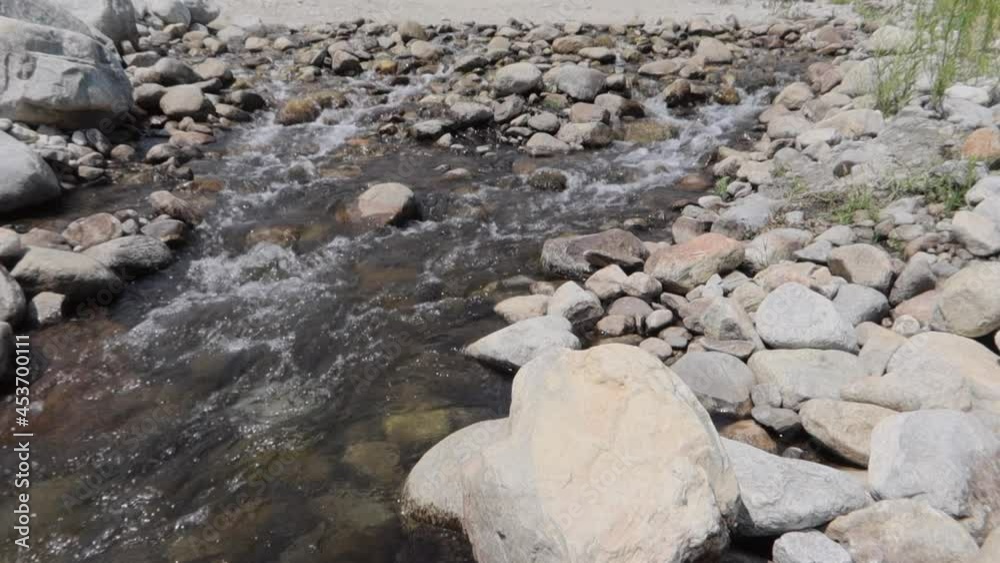 Time Lapse of a Rocky Stream Flowing over Stones in a California Desert on the Whitewater River Time Lapse of a Rocky Stream Flowing over Stones in a California Desert on the Whitewater River