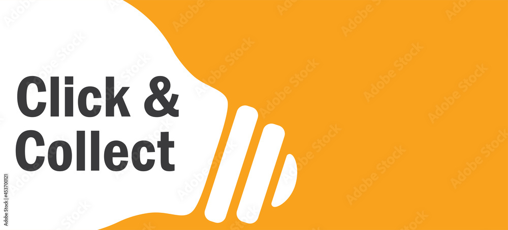 Fototapeta premium Click & Collect in lamp background illustration