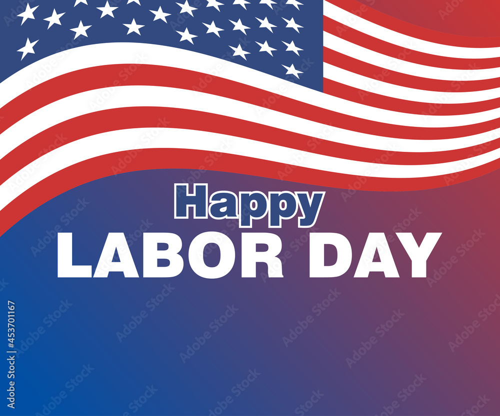 simple text happy labor day greetings, with gradient background and flags, great for banners, greeting cards or coworkers gifts simple text happy labor day greetings, with gradient background and flags, great for banners, greeting cards or coworkers gifts