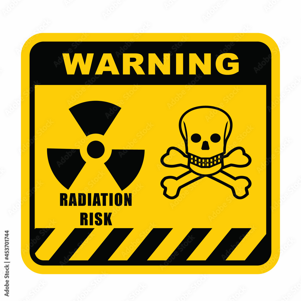 Obraz premium Warning, radiation risk, sign and label vector