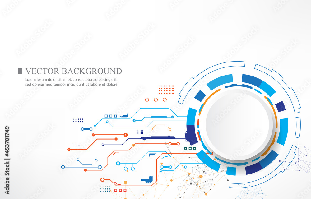 Vector illustration.Hi-tech digital technology.Cyber network background