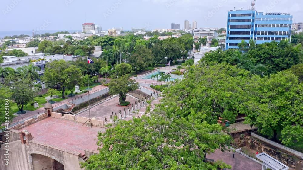 Aerial orbit over Independence park or Parque Independencia, Santo Domingo. Dominican Republic Aerial orbit over Independence park or Parque Independencia, Santo Domingo. Dominican Republic