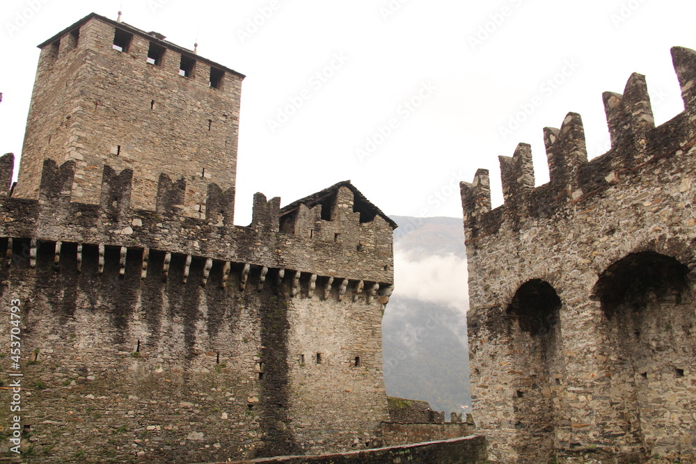 Montebello castle (medieval castle), Bellinzona, Switzerland