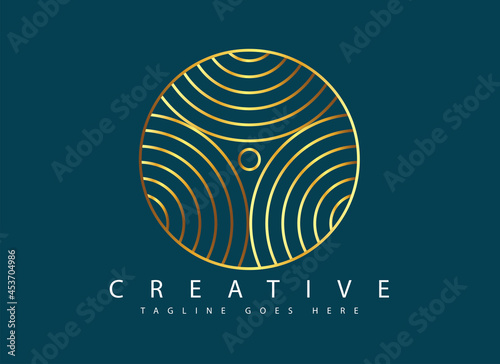 abstract illustration logo design circle luxury gold motif