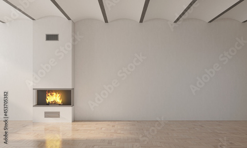Illustration 3D rendering large luxury modern bright interiors Living room mockup computer digitally generated image © 3DarcaStudio