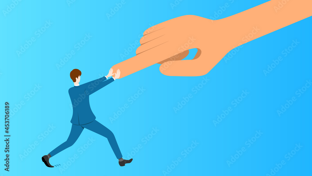 Businessman resists orders from boss. Business concept vector illustration.