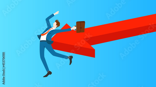 Businessman face unexpected troubles and accidents. Business concept vector illustration.