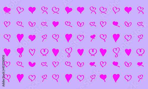 Collection of illustrated heart icons Vector