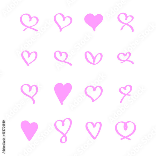 Collection of illustrated heart icons Vector