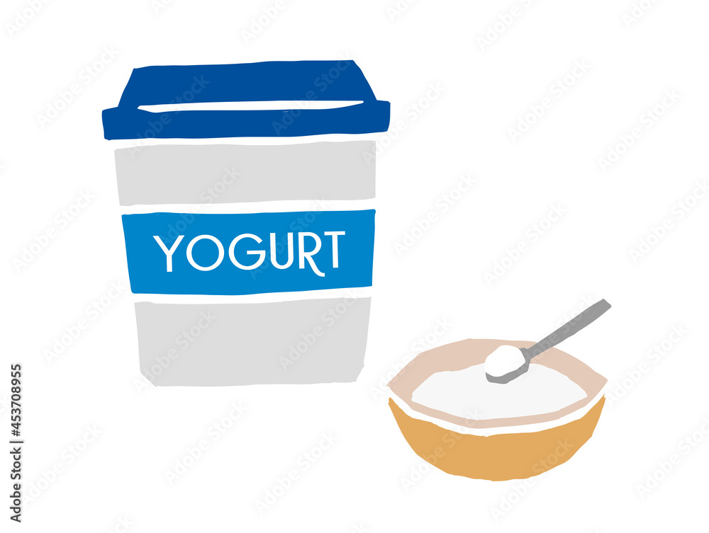 ヨーグルト 発酵食品 レトロなベクターイラスト Stock Vector Adobe Stock