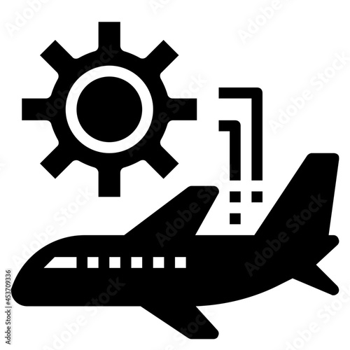 plane glyph icon