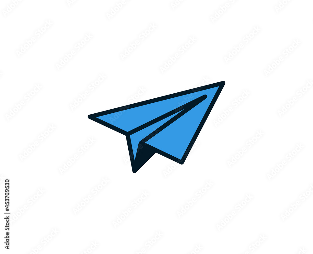 Paper airplane line icon. Vector symbol in trendy flat style on white background. Commerce sing for design. Paper airplane line icon. Vector symbol in trendy flat style on white background. Commerce sing for design.
