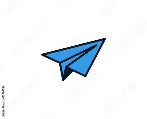 Paper airplane line icon. Vector symbol in trendy flat style on white background. Commerce sing for design.