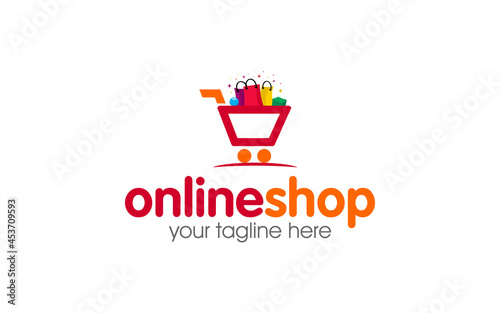 Illustration graphic vector of modern online shopping store logo design template