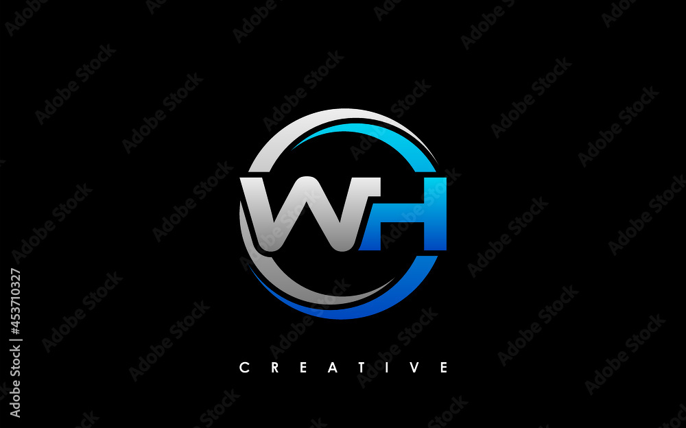 WH Letter Initial Logo Design Template Vector Illustration WH Letter Initial Logo Design Template Vector Illustration