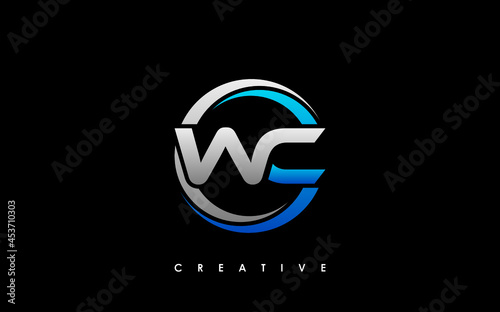 WC Letter Initial Logo Design Template Vector Illustration
