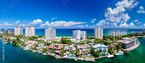 City with condominium and beach in Boca Raton, Florida