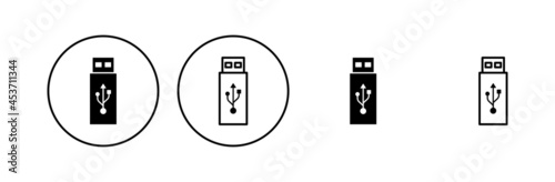 Usb icon set. Flash disk icon vector