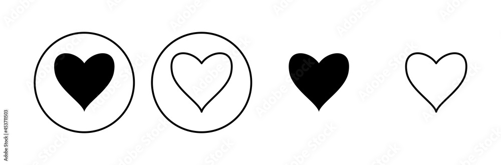 Love icon set. Heart icon vector. Like icon vector. Love icon set. Heart icon vector. Like icon vector.