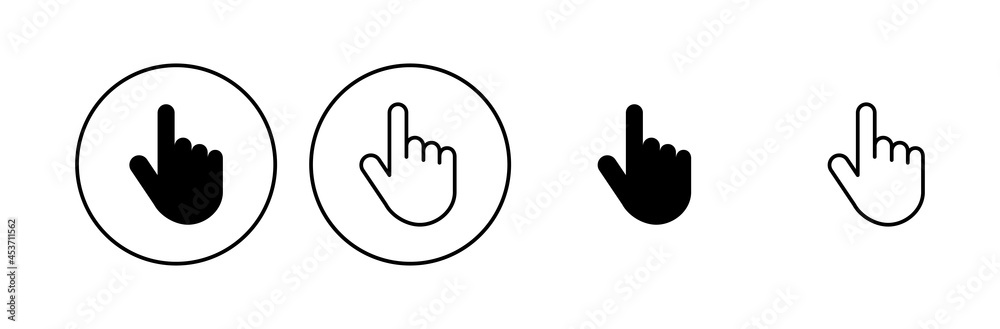 Hand icon set. hand vector icon, palm,click Hand icon set. hand vector icon, palm,click
