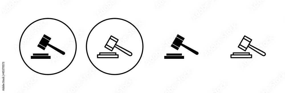 Gavel icon set. judge gavel icon vector. law icon vector. auction hammer Gavel icon set. judge gavel icon vector. law icon vector. auction hammer