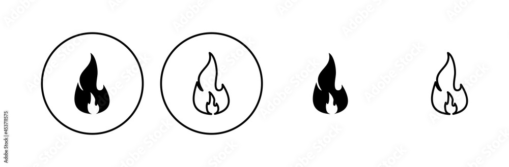 Fire icon set. fire vector icon
