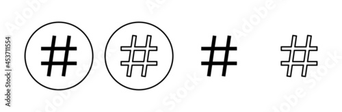 Hashtag icon set. hashtag symbol