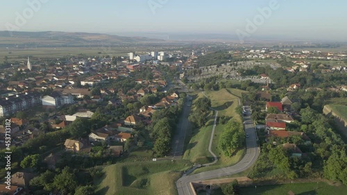 Scenic aerial view of alba lulia, Old Town of Karlsburg, Romania photo