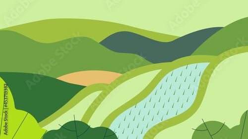 Simple landscape, rice field on the mountain