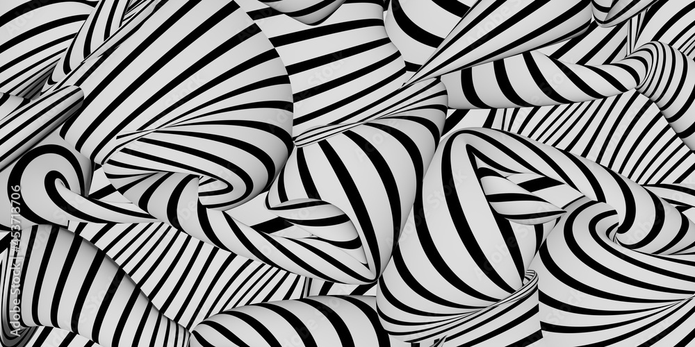 zebra abstract waves ripple background image 3D illustration