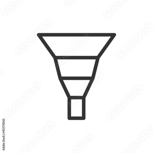 Premium funnel line icon for app, web and UI.