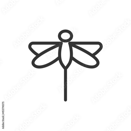 Dragonfly thin line icon.